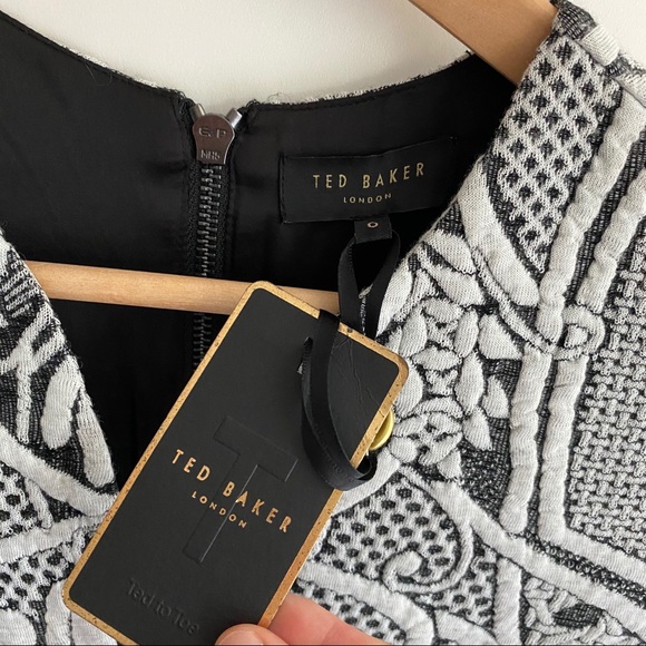 Ted Baker Black+White Sancha Jacquard Midi Dress - Picture 4 of 5